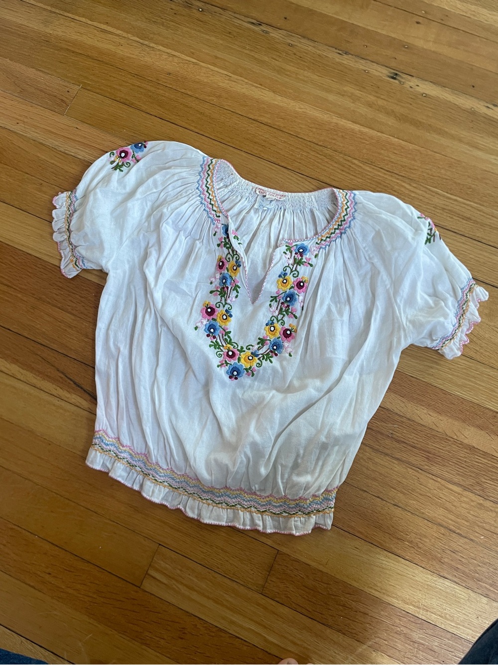 Authentic, Hand Embroidered, German Peasant Blouse 1940’s-50’s